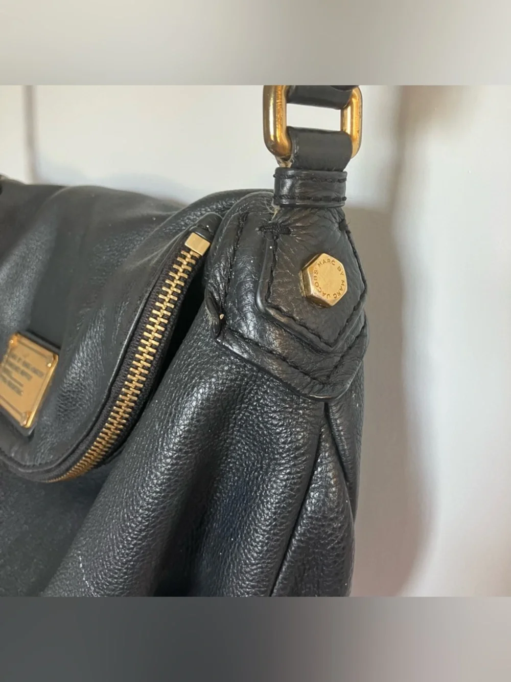 MARC by MARC JACOBS Natasha Classic Q Leather Crossbody Black Y2K Purse - Picture 5 of 12
